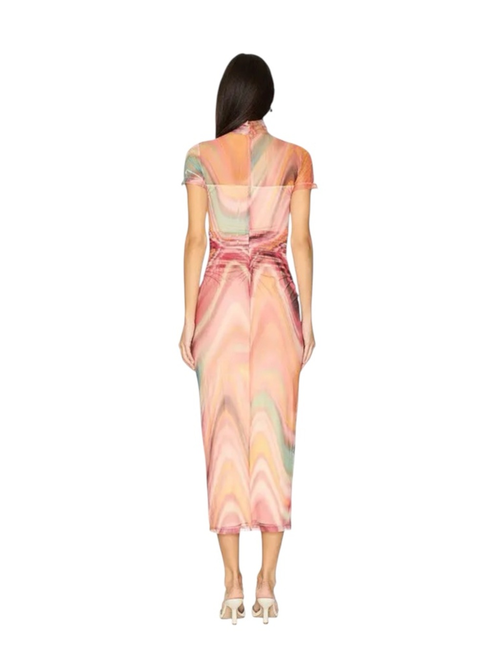 Amanda Uprichard Dominique Mesh Midi Dress Alabaster XS NWT - Picture 2 of 7